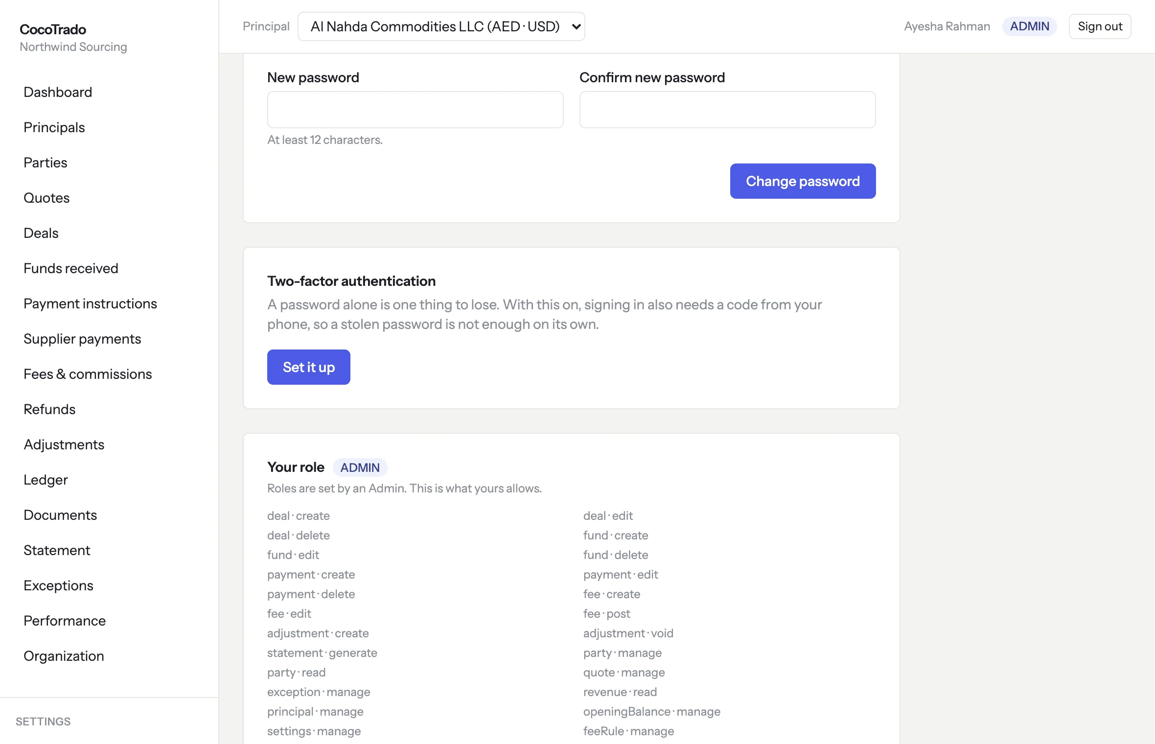 The profile page at its two-factor authentication section, where a person enrols an authenticator app